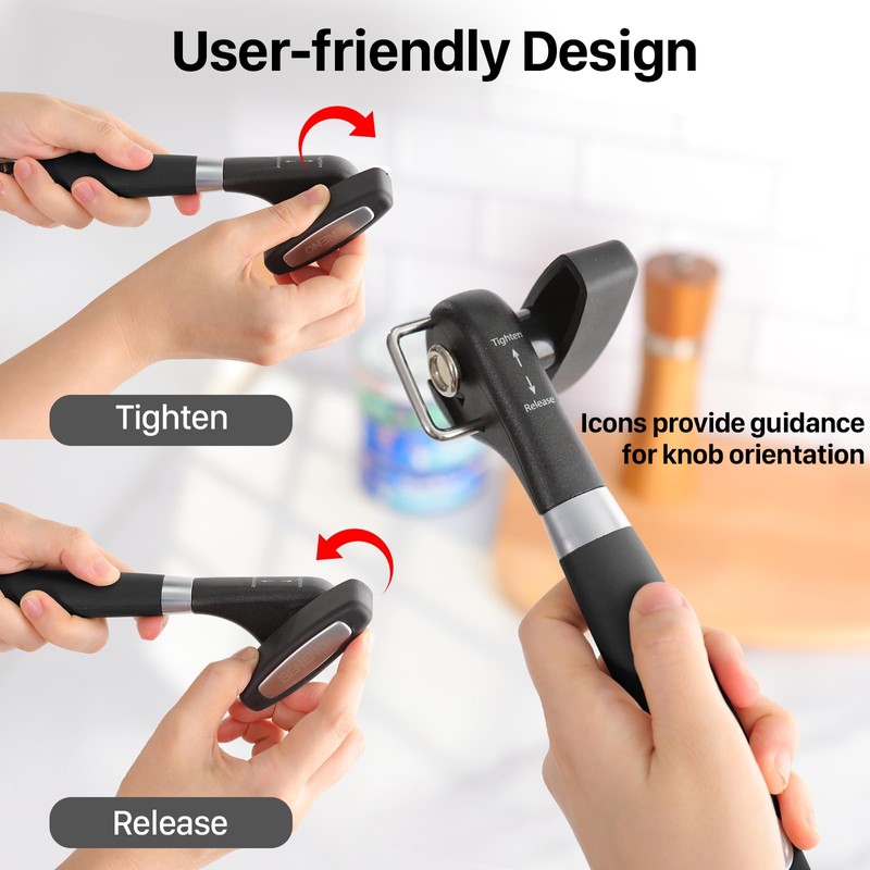 Beneno Can Opener, Manual Side Safe Cut Can Opener Smooth