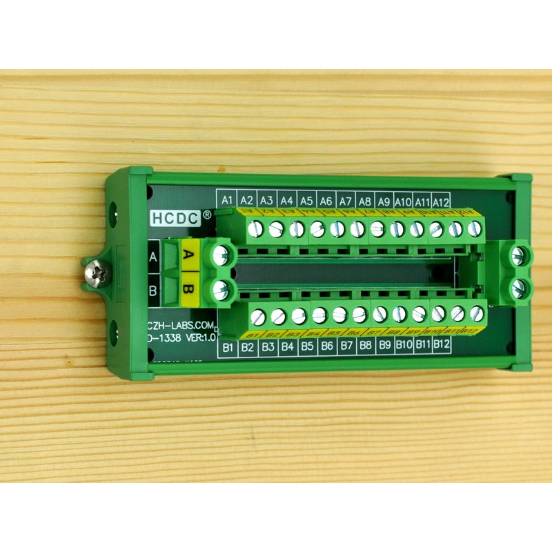 30Amp/300V 2x12 Position Terminal Block Distribution Module (Screw Mount)
