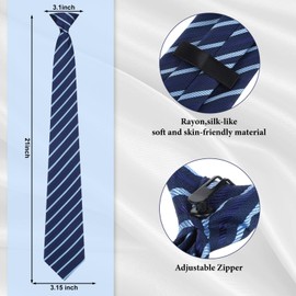 Janmercy 6 Pcs Clip on Tie for Men Clip on Easy Necktie Striped Solid Plaid Dots Mixed Lot Tie for Office School, 20 Inch, Bright Style