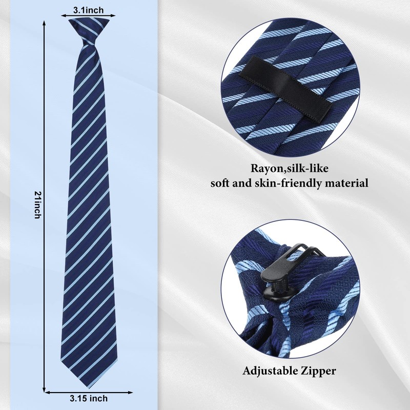 Janmercy 6 Pcs Clip on Tie for Men Clip on