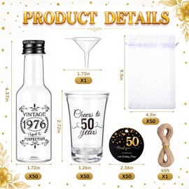 50 Sets 50th Birthday Party Favors for Guests Bulk Souvenir Gift