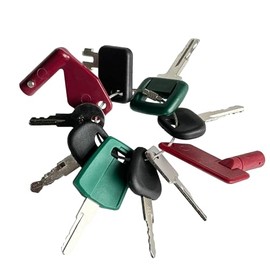 KeyPower 10 Volvo Heavy Equipment Key Set For Excavator Loader Truck Grader Wheel door lock Construction Ignition Keys With Key Ring