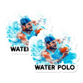 Water Polo Magnet 4 inch 2 Pack Vinyl for Fun Sport Souvenir Gift Refrigerator Fridge Dishwasher ID44999