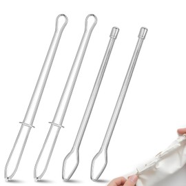 Nogeqi 4 Pcs Rope Threader Clip,Drawstring Threader Tool,Metal Drawstring Threaders Easy Quick Insert Drawstring DIY,for Elastic Band Sweatpants Hoodies Drawstring Belt (Silver Closed Type Open Type)