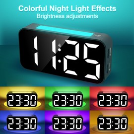 Topski Loud Alarm Clocks for Bedrooms Heavy Sleepers, Digital Clock with Night Light, Large Display, Dual Alarm, Snooze, Dimmable Bedside Alarm Clock for Kids Teens Boys Girls