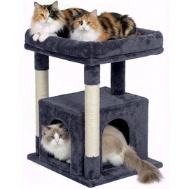 KinoTail 23.6" Cat Tree for Large Cat, 19 * 15.8 in Large Perch, Dark Gray