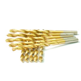 10PCS, 3/16", Titanium Twist Drill Bits