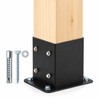 2/4-Pack 4x4 or 6x6 Post Base Brackets – Heavy-Duty Matte
