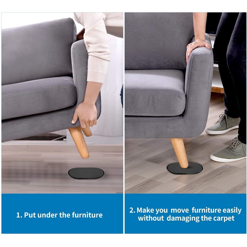 Ezprotekt Large Furniture Sliders for Carpet, 8 Pack 9 1/2"