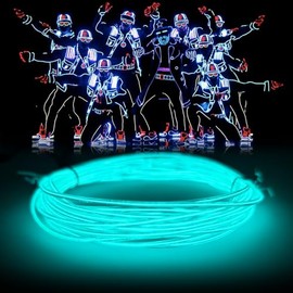 6M Cable de luz de neón EL, tira de luz LED con 3 modos de iluminación, IP65 resistente al agua, tira led neon cortable para Navidad,decoración bricolaje, fiesta y decoración del hogar