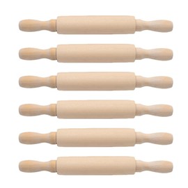 Luxshiny Pack of 6 Mini Wooden Rolling Pins for Children Small Wooden Rolls for Arts and Crafts Baking Cookie Dough Cooking Clay