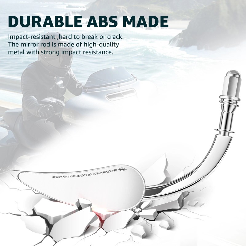 KEEPDSGN Chrome Rear View Mirrors For Harley Davidson Fatboy Dyna