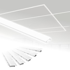 HEXIM LED Drywall Profile Aluminium Flush-Mounted Profile LED Profile (Opal Cover Suitable for ALED-1) Drywall Strip Installation Profile Rail Ceiling Wall Drywall Rail