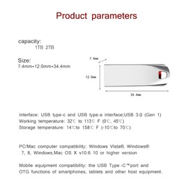 Memoria USB Premium "1 TB", Unidad Pulgar, USB Alta Velocidad, para Computadora, Portátil, (DTX-3.0 "1 TB")