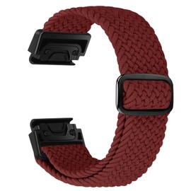 FAKBKE Braided Strap Compatible with Garmin Fenix 8 47mm/Garmin Fenix 7/7 Pro/Fenix 6/6 Pro/Fenix 5/5 Plus/EPIX 2, 22mm QuickFit Loop Wristband Soft Elastic Nylon Bracelet for Epix Pro 47mm