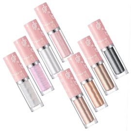 OUNONA Paleta De Sombras De Ojos Líquida Brillo, 8 Colores, Tamaño Compacto, Maquillaje Facial Para Mujeres, Uso Diario y Fiestas