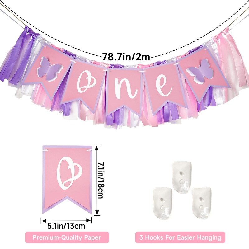 Anwyll 1st Highchair Banner Birthday Girl,First Birthday Highchair Banner,One Year