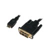 LogiLink CHM004 Mini-HDMI auf DVI-D Kabel 2m mit Rändelschrauben
