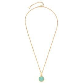 Leonardo Jewels Bea 023059 Necklace Stainless Steel with Pendant Glass Crystal Turquoise Gold 45-50 cm Length Anchor Chain Women's Jewellery, Stainless Steel, No Gemstone