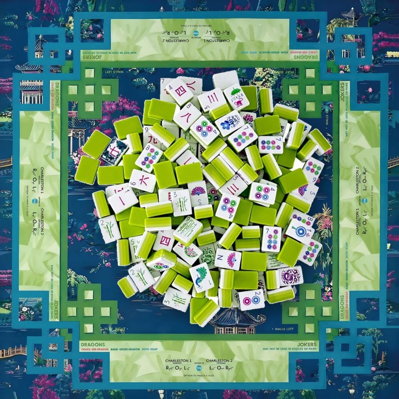 Green American Mahjong Set 160 Acrylic Tiles Ready for 2026