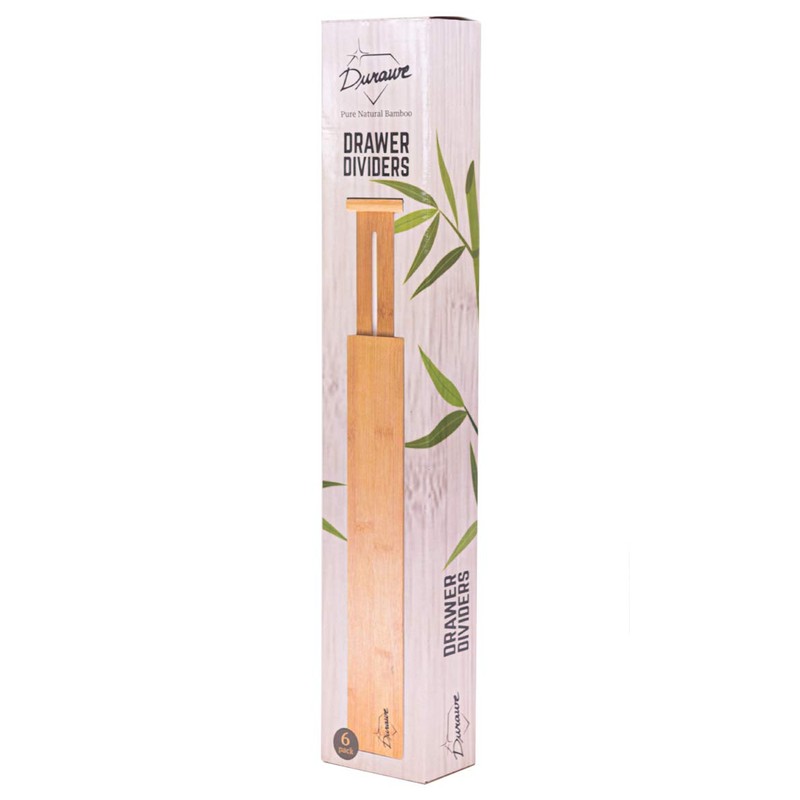 Durawe Company Adjustable Bamboo Drawer Dividers Organizers Expandable (12-16") Kitchen