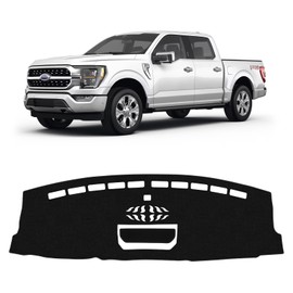 KUST Car Dash Cover for Ford F150 F-150 2021 2022 2023 2024 2025 Polyester Non-Slip Center Console Dash Cover Sunshade No Glare Black (Only Fits for 8-inch Touch Screen Dashboard)