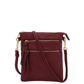 Isabelle Functional Multi Pocket Crossbody Bag (Wine)