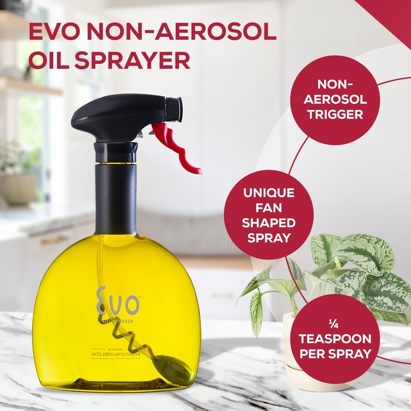 Evo Original Oil Sprayer, Non-Aerosol for Olive Oil, Cooking Oils,