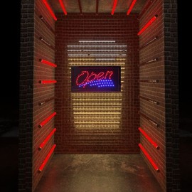 LED Open Sign,Anrookie (19x10inch 110v On/off withChain) open signs for business, 2 Modes for Stationary Lights or Animated, for Business, Walls, Window, Shop,office sign