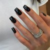 KQueenest Black Press On Nails Almond Square Coffin Nails for