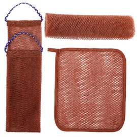 Beavorty Nylon Body Brush Exfoliating African Net Shower Back Scrubber for Deep Cleansing Deep Brown