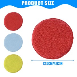 WeddHuis Pack of 3 Polishing Sponge Polishing Pad Polishing Cotton Car Hand Polishing Sponge Suitable for Vehicle Cleaning Waxing Dust Polishing Interior Cleaning Repeated Use (Blue, Yellow, Red)