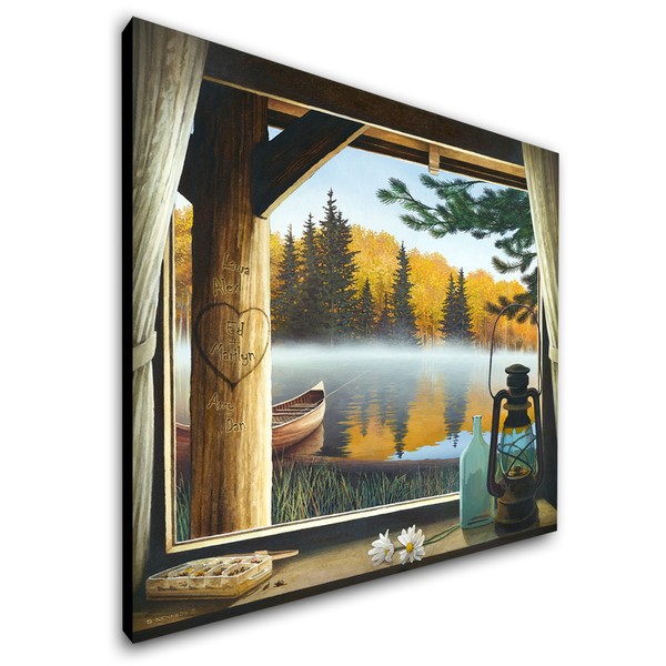 Our Cabin Getaway Large - Cabin Lakeshore Window Romantic Personalized