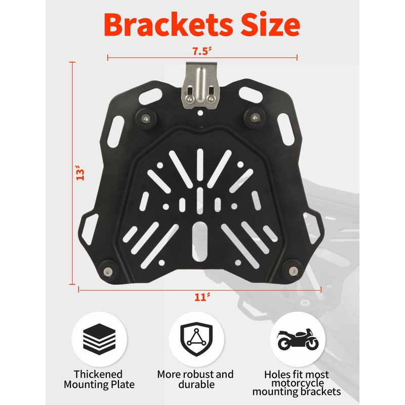 MOSYQI Motorcycle Top Case Mounting Baseplate, Quick Release Tail Baseboard