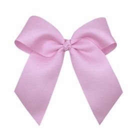 WD2U Girls Large 6" Grosgrain Knotted Hair Bow with Tails on Alligator Clip (Pearl Pink)