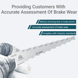 MetioKulto The 6" Brake Pad Measuring Tool,Brake Drum Wear Detection Gauge in 16nds