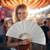 Wzenclave 4Pcs Hand Fans Foldable Folding Fans Silk Fabric Fan