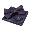 Alizeal Mens Floral Pattern Pre-tied Bow Tie, Pocket Square and