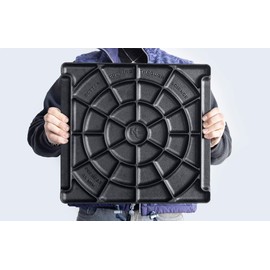 NerdChef Speed Steel - High Performance Pizza Baking Stone | Integrated Backstop & Handles | Heating Fins (13.5" x 14.5" x .90" Thick)