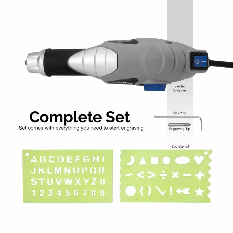 Neiko Handheld Electric Engraver, 120 Volts | Tungsten Carbide Tip