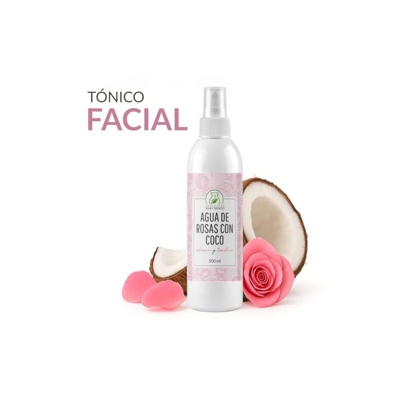 Agua De Rosas Con Coco Hidratante Facial 500 Ml Productos