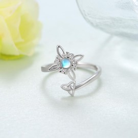 Witches Knot Open Ring 925 Sterling Silver Celtic Witches Knot Ring Witches Knot Jewelry Gifts Irish Jewelry Gifts for Women Girls