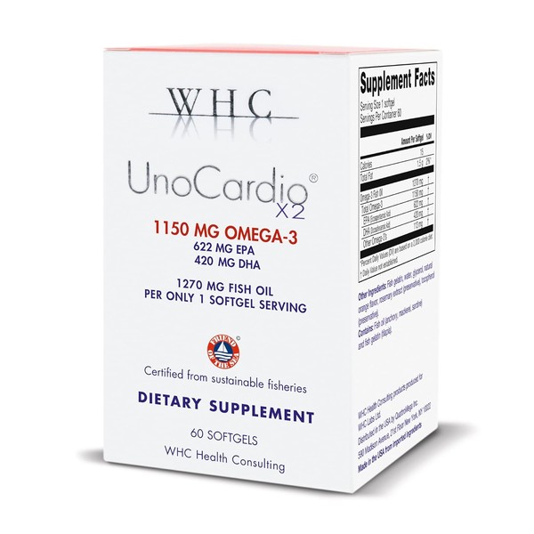 WHC UnoCardio X2 Triglyceride Omega-3 cidos grasos 1270 mg de