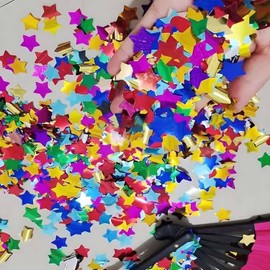 CC wonderland zone 50 g Confetti Stars Colourful (Diameter 1.5 cm), Star Table Confetti Metallic Star Shape Multicoloured for Party Wedding Decoration