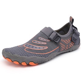 2027 NEW KJ Rubber Wading Shoes Anti-cut Beach Breathable Swimming Fishing Amphibious Quick-dryColor: Gray, US Size: 46