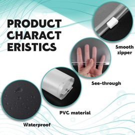 Plomevry 3 Holes Binder Pocket Letter Size 15 Pack, Clear PVC Zipper Binder Folder 3 Ring Binder Insert Pocket Pages Side Loading Waterproof Loose Leaf Bags File Holder for Office, School, Home