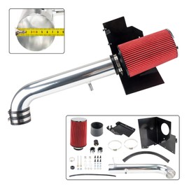 KAX 3 inch Cold Air Intake System Kit & Heat Shield Replacement for Jeep Wrangler 2012-2017, Jeep Wrangler JK 2018, High Performance, RED