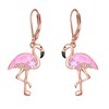 Flamingo Earrings Sterling Silver Pink Flamingo Leverback Dangle Earrings Animal