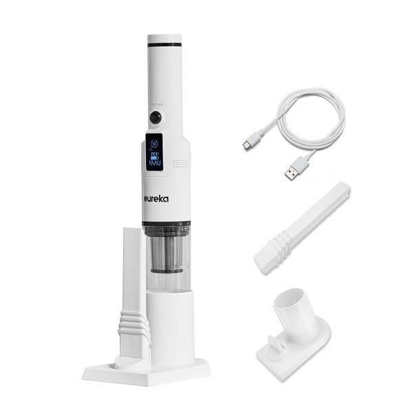 Eureka HD300 Handy Cleaner, Cordless Vacuum Cleaner, Lightweight, 10 kpa Strong Suction, 0.5 kg Ultra Lightweight, USB Charging, LED Screen and Storage Stand, For Tables, Sofas, and Cars
