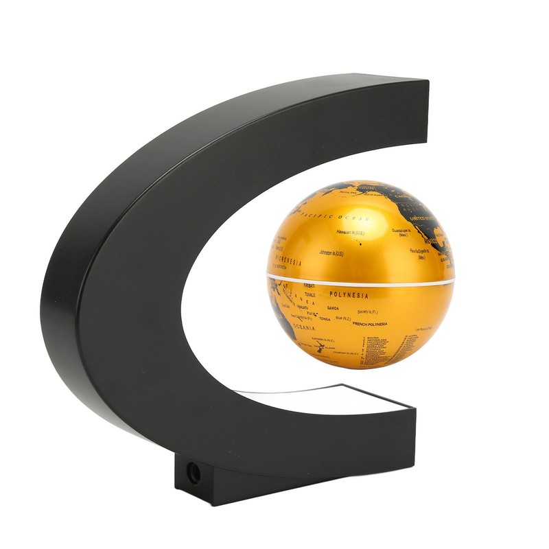 Magnetic Levitation Globe Golden Built in LED Frosted Texture C